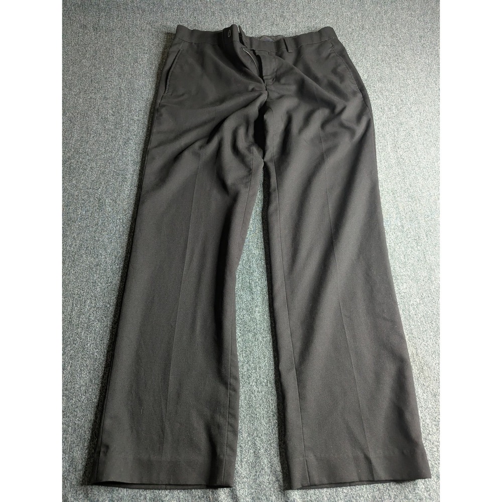 Lauren Ralph Lauren Mens Black Dress Pants Stretch Flat Front 34W x 30L Trousers